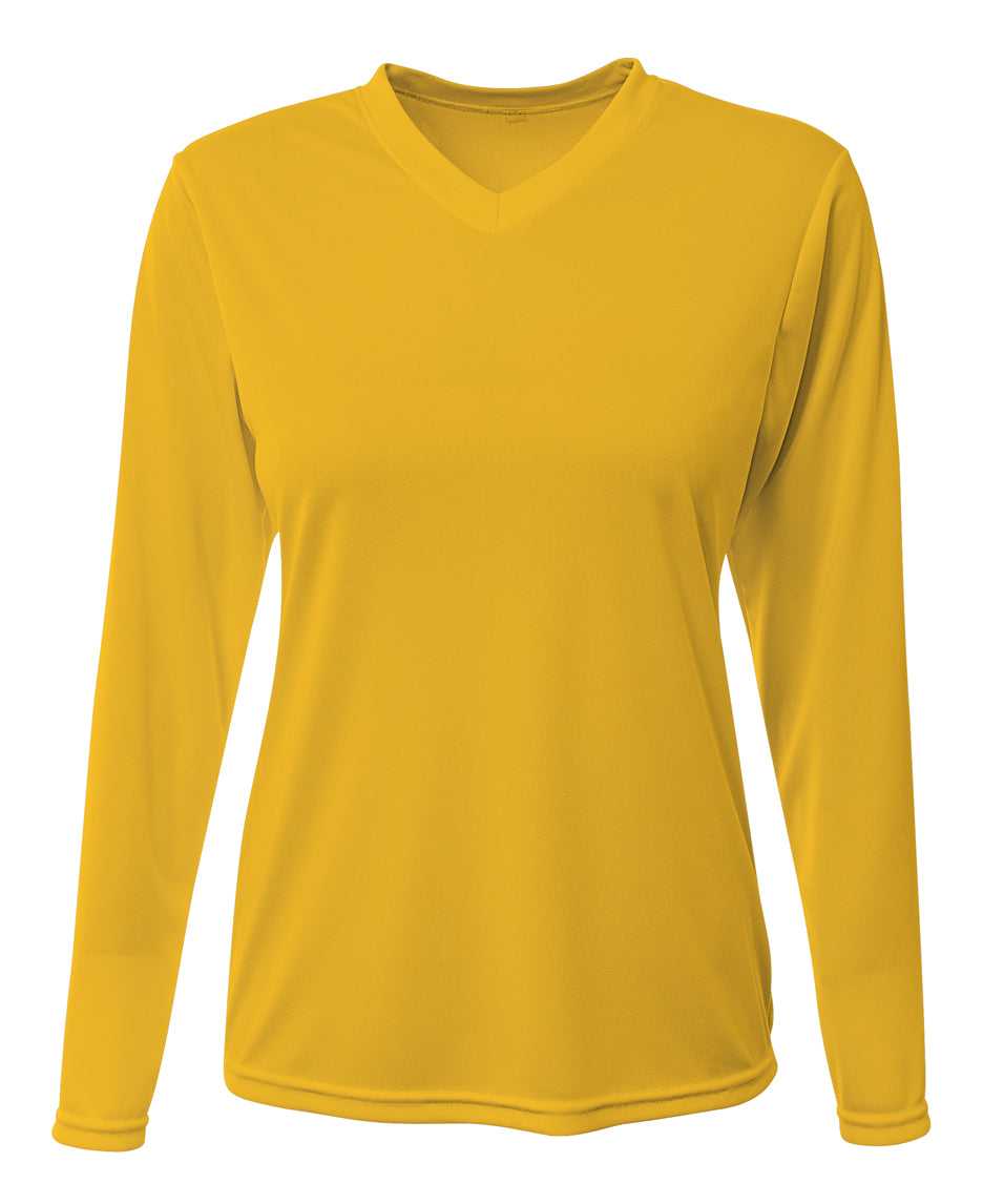 A4 NW3425 Women&#39;s Sprint Long Sleeve Tee - Gold - HIT a Double