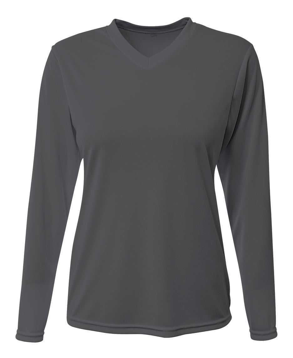 A4 NW3425 Women's Sprint Long Sleeve Tee - Graphite - HIT a Double