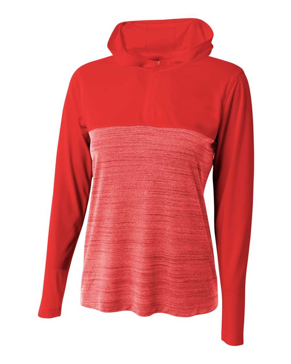 A4 NW4013 The Slate Quarter Zip - Scarlet - HIT a Double