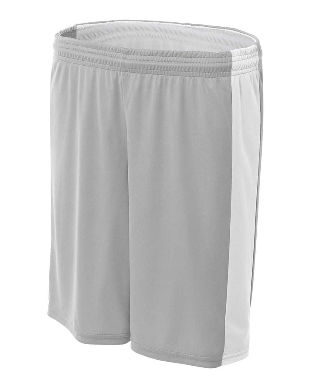 A4 NW5284 Women's Reversible Moisture Management 8" Short - Silver White - HIT a Double