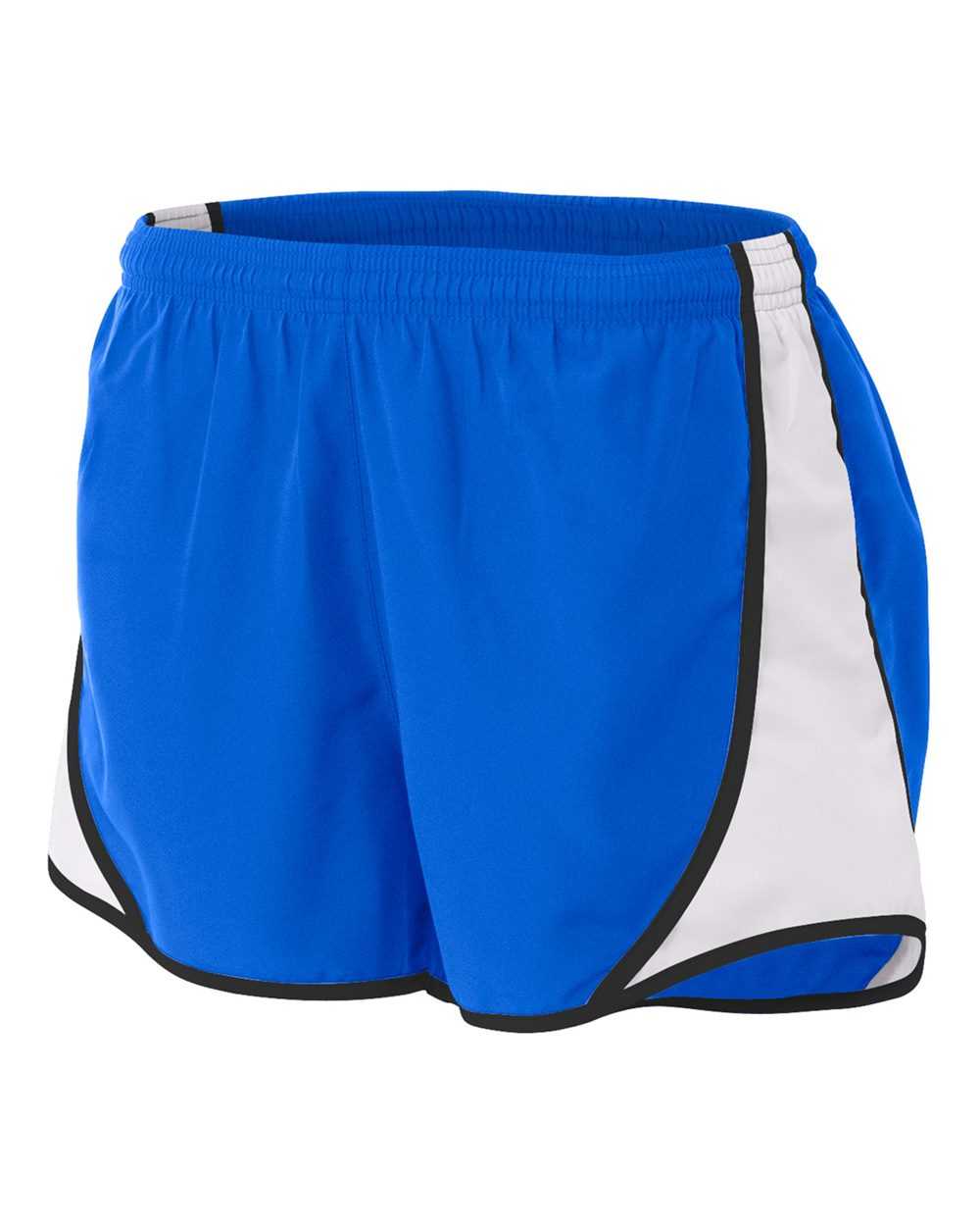 A4 NW5341 Womens 3&quot; Speed Short - Royal White - HIT a Double