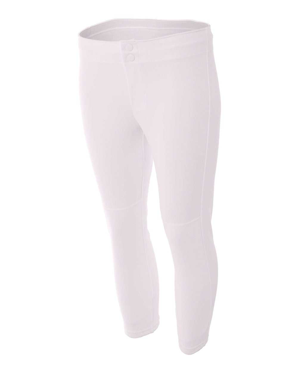 A4 NW6166 Woman&#39;s Softball Pant - White - HIT a Double