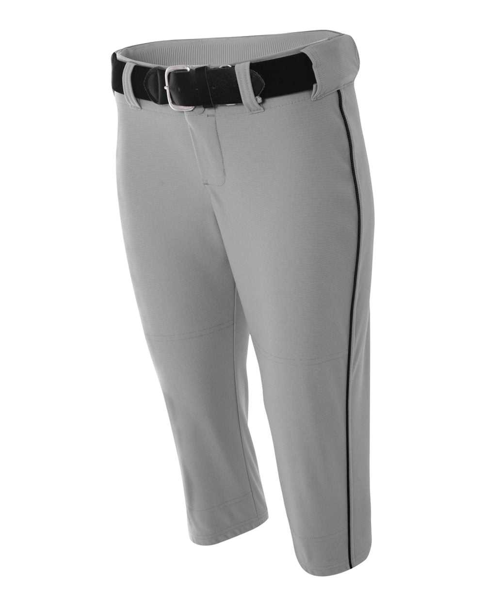 A4 NW6188 Womens Softball Pant with Cording - Gray Black - HIT a Double