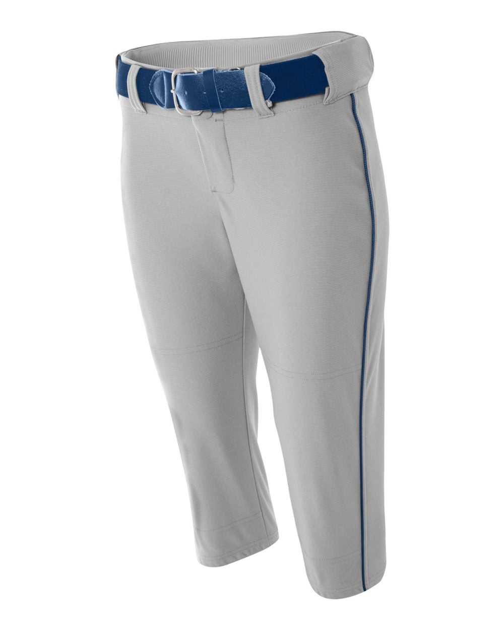 A4 NW6188 Womens Softball Pant with Cording - Gray Navy - HIT a Double