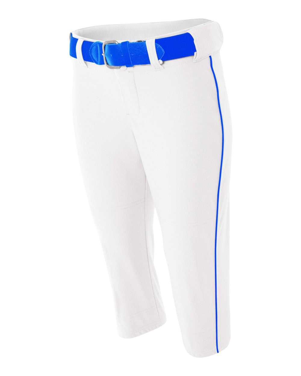 A4 NW6188 Womens Softball Pant with Cording - White Royal - HIT a Double