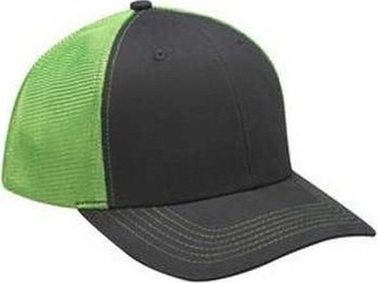 Adams PR102 Brushed Cotton Soft Mesh Trucker Cap - Neon Green - HIT a Double