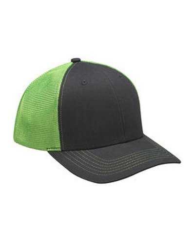 Adams PR102 Brushed Cotton Soft Mesh Trucker Cap - Neon Green - HIT a Double