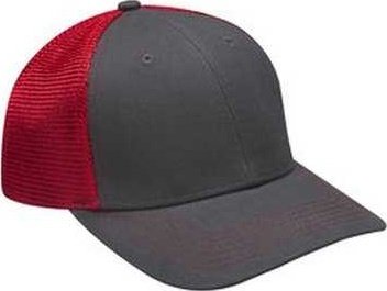 Adams PR102 Brushed Cotton Soft Mesh Trucker Cap - Red - HIT a Double