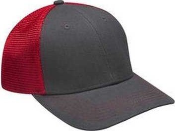 Adams PR102 Brushed Cotton Soft Mesh Trucker Cap - Red - HIT a Double