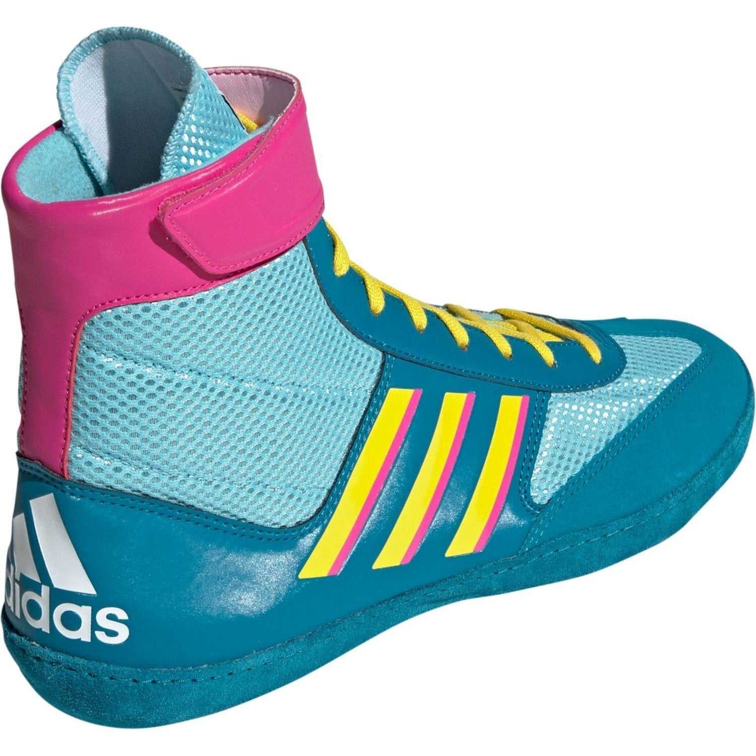 Adidas 224 Combat Speed 5 Wrestling Shoes - Aqua Yellow Teal