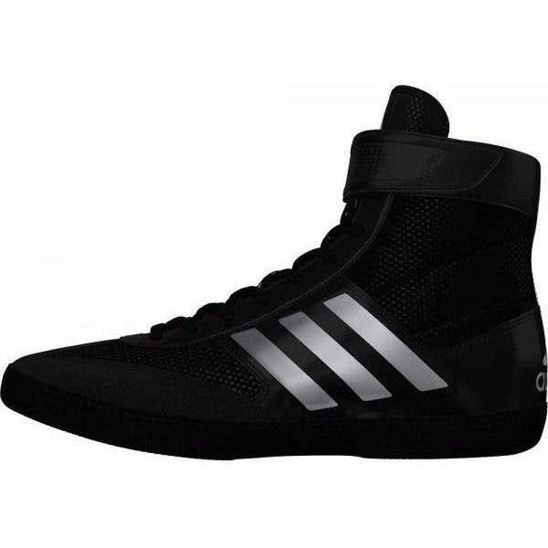 Adidas 224 Combat Speed 5 Wrestling Shoes - Black Silver Black - HIT a Double