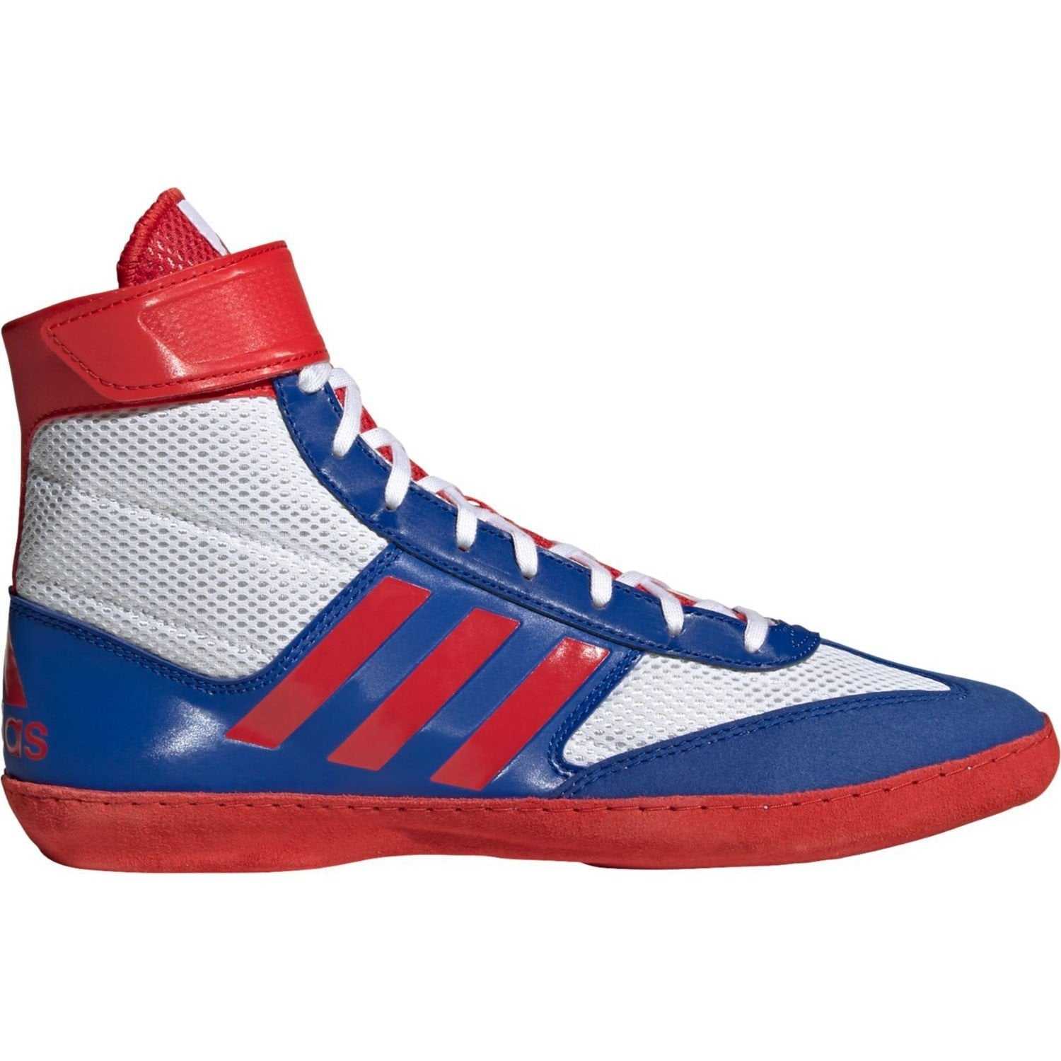 Adidas 224 Combat Speed 5 Wrestling Shoes - White Royal Red - HIT a Double