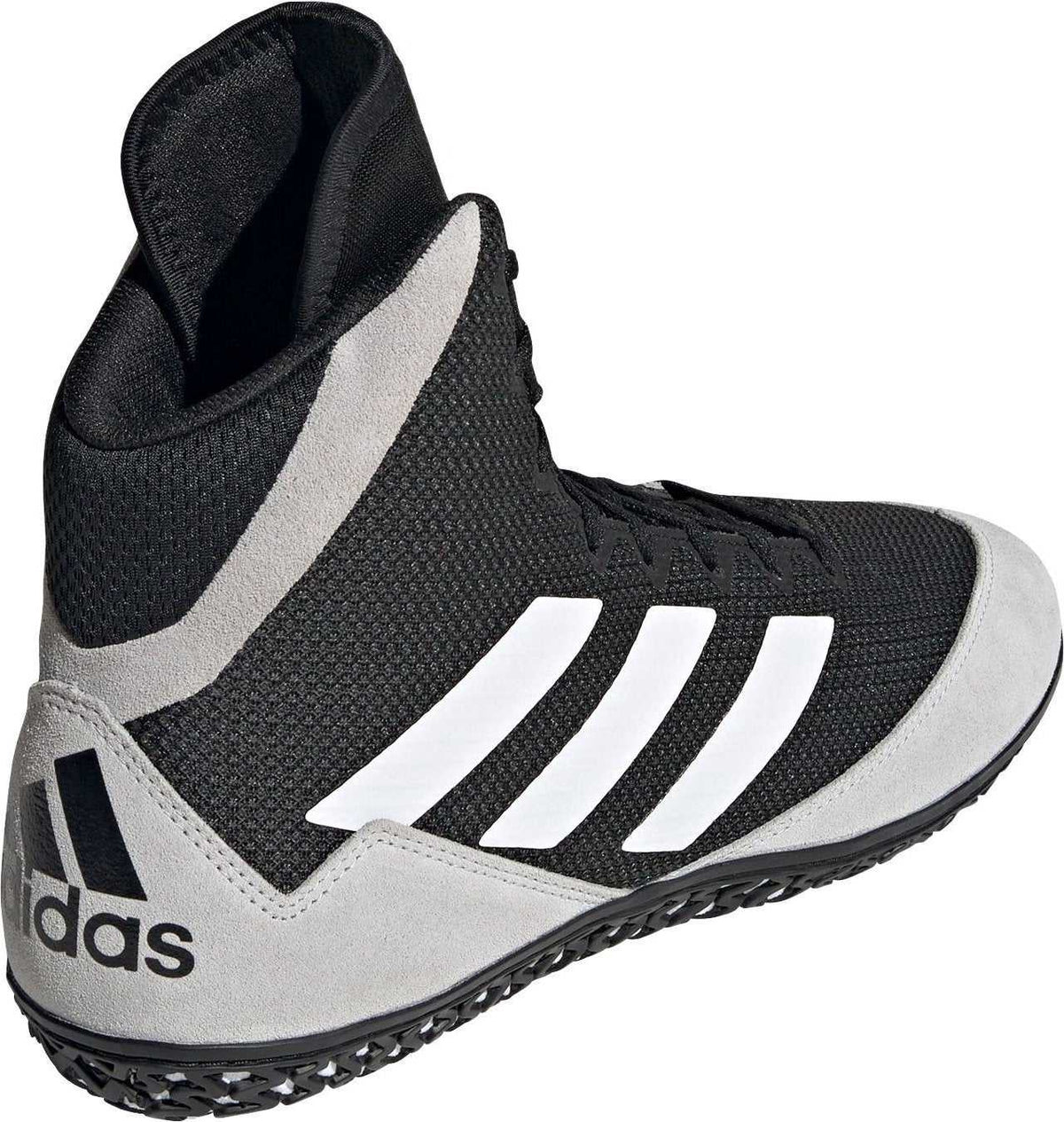 Adidas 232 Mat Wizard 5 Wrestling Shoes - Black Gray White - HIT a Double