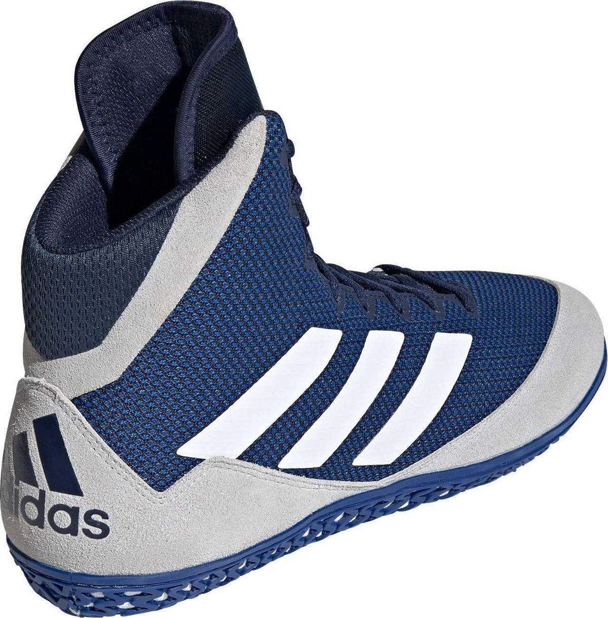 Adidas 232 Mat Wizard 5 Wrestling Shoes - Navy Gray White - HIT a Double