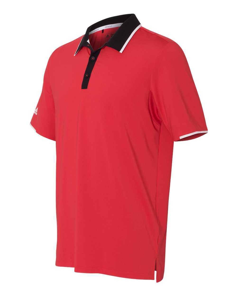 Adidas A166 Performance Colorblock Sport Shirt - Ray Red Black White - HIT a Double