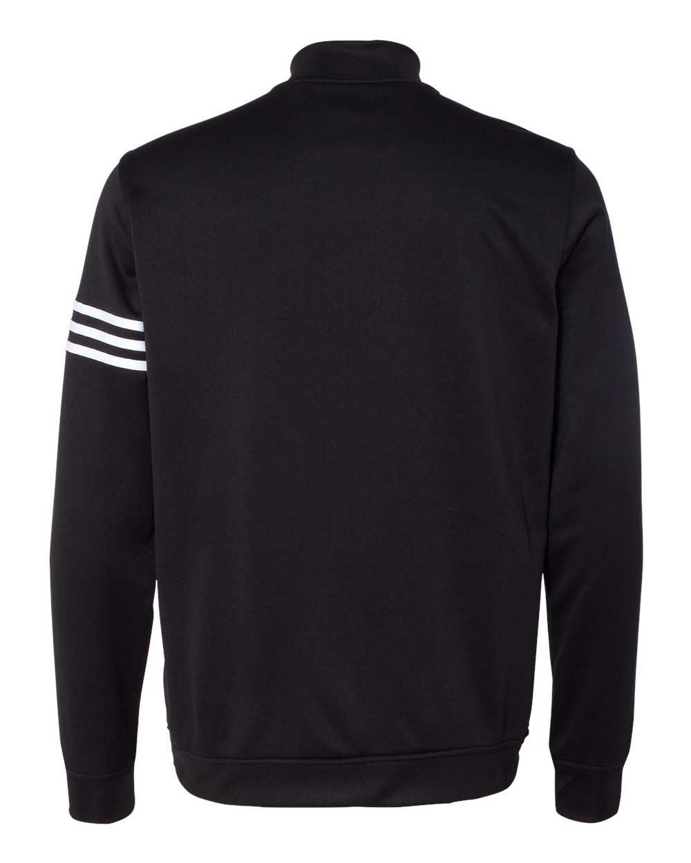 Adidas A190 3-Stripes French Terry Quarter-Zip Pullover - Black White - HIT a Double