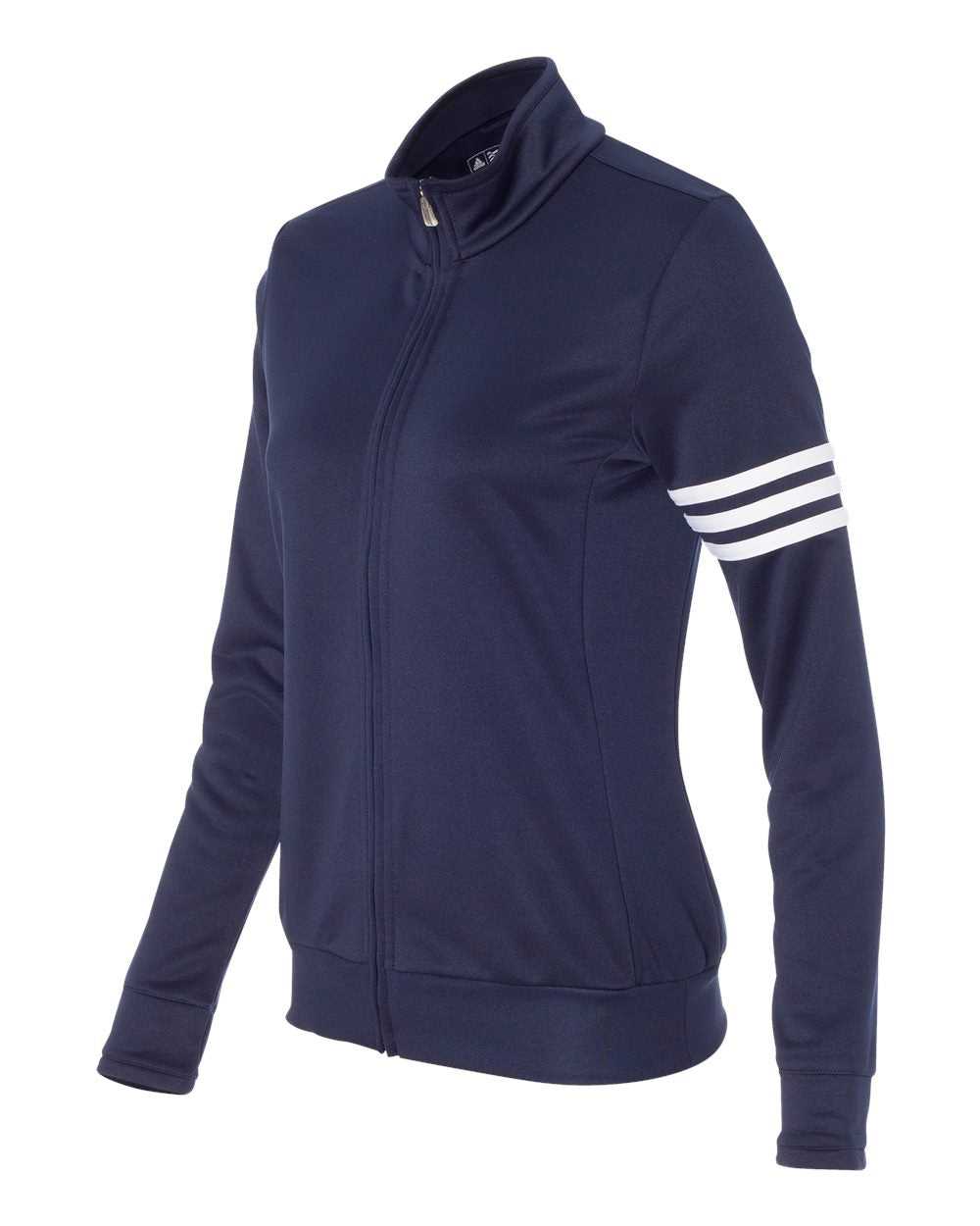Adidas A191 Women&#39;s 3-Stripes French Terry Full-Zip Jacket - Navy White - HIT a Double