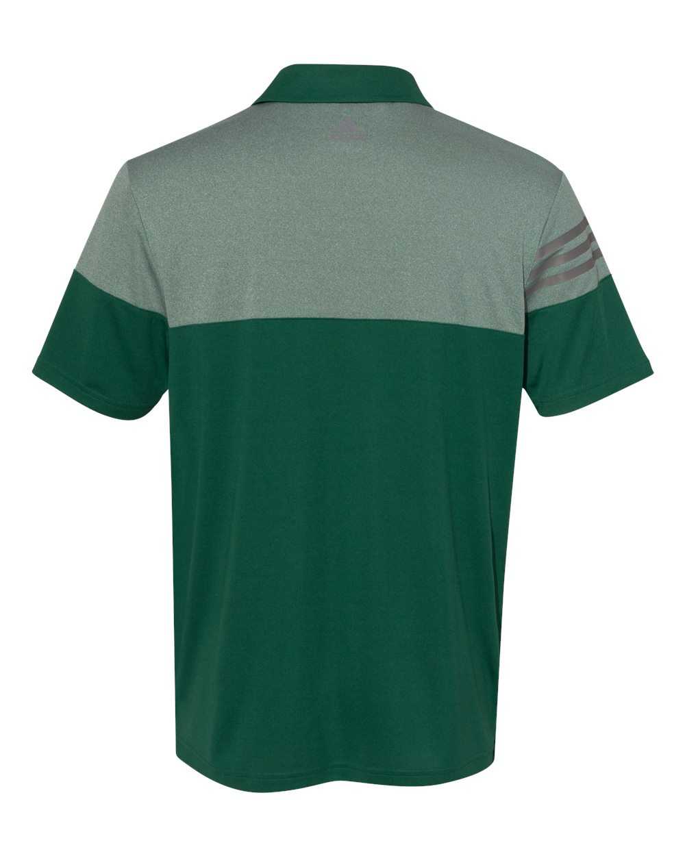 Adidas A213 Heathered 3-Stripes Block Sport Shirt - Collegiate Green - HIT a Double