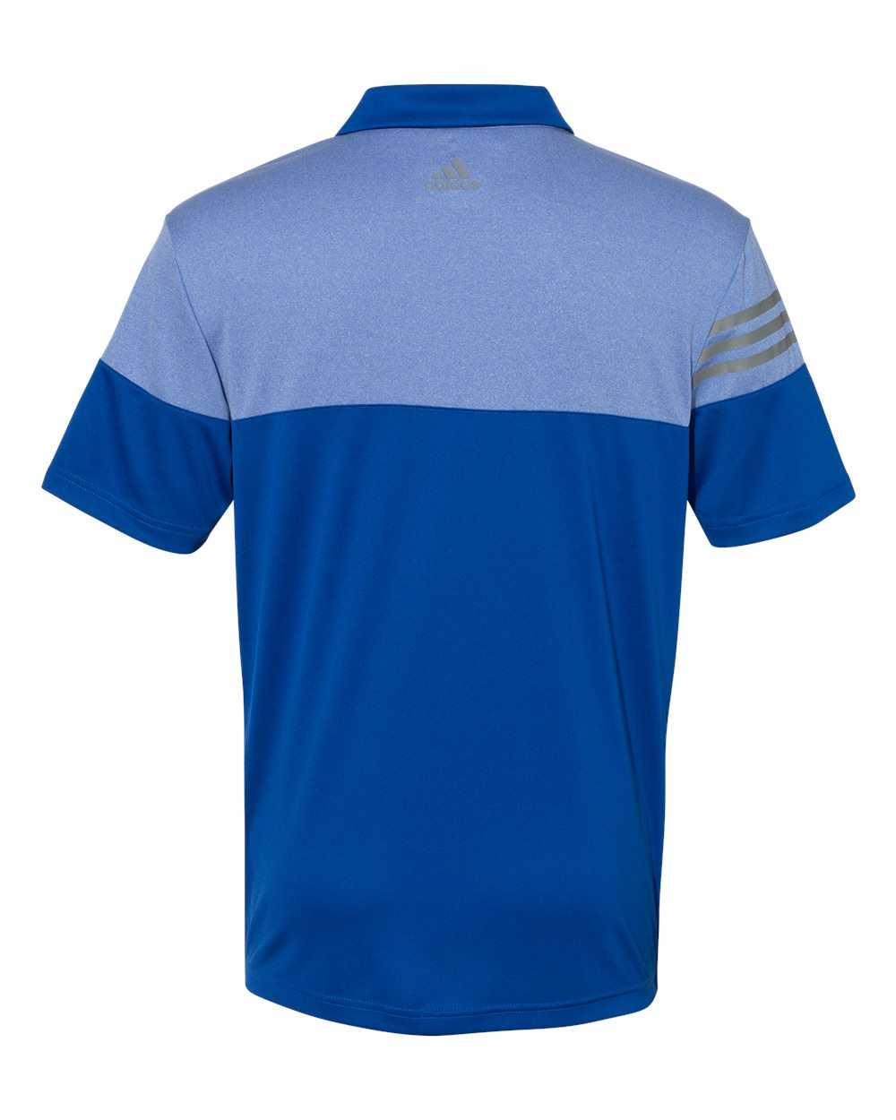 Adidas A213 Heathered 3-Stripes Block Sport Shirt - Collegiate Royal - HIT a Double
