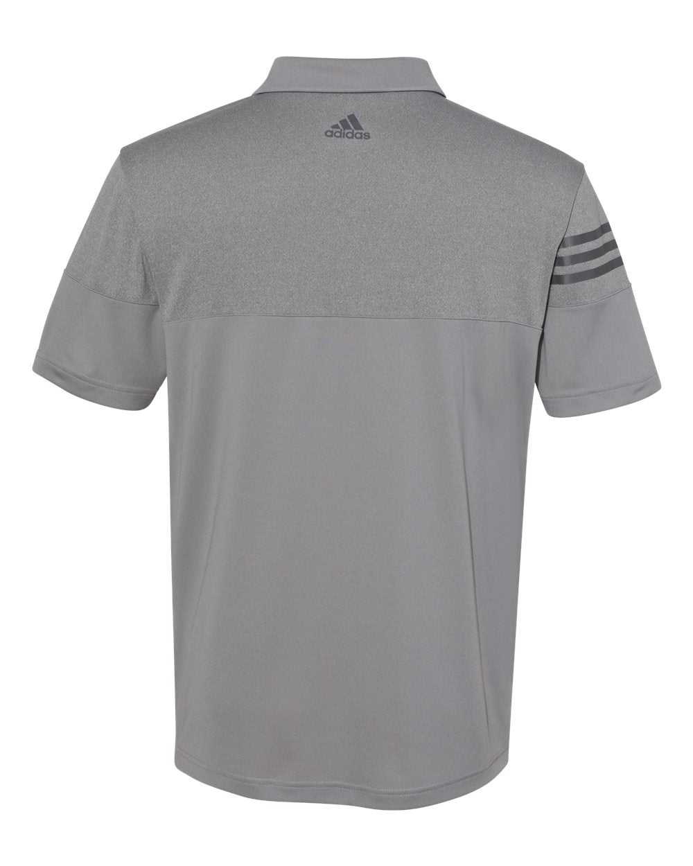 Adidas A213 Heathered 3-Stripes Block Sport Shirt - Grey Three - HIT a Double