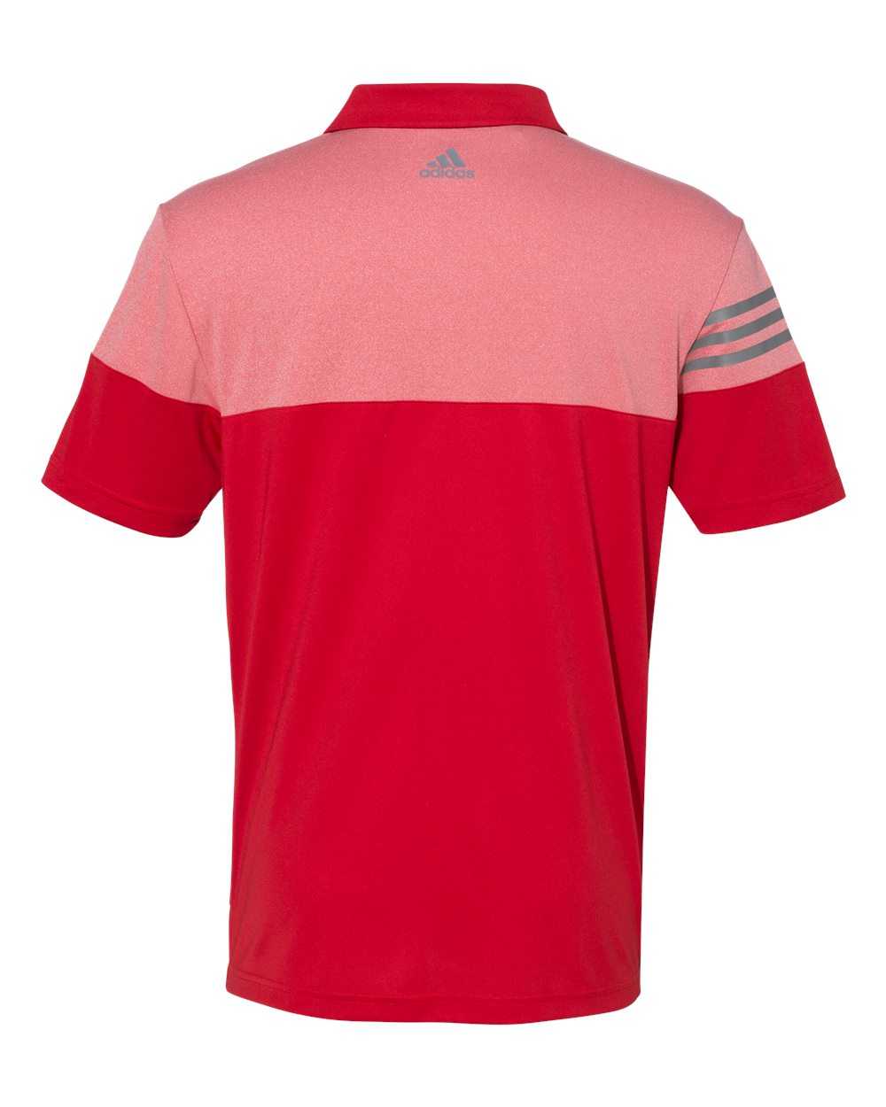 Adidas A213 Heathered 3-Stripes Block Sport Shirt - Power Red - HIT a Double