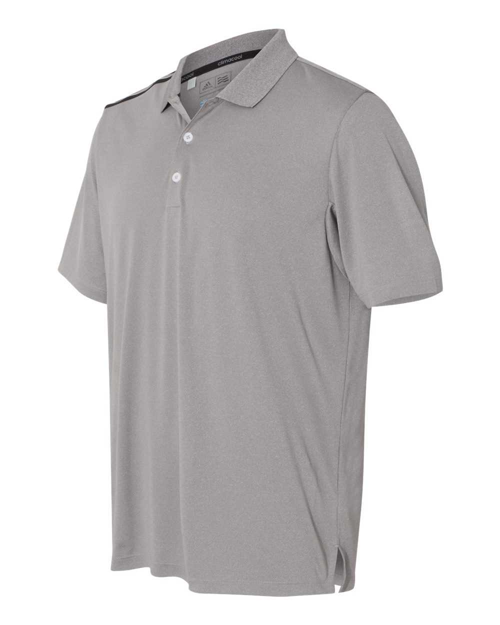 Adidas A233 3-Stripes Shoulder Sport Shirt - Medium Grey Heather Black Mid Grey - HIT a Double