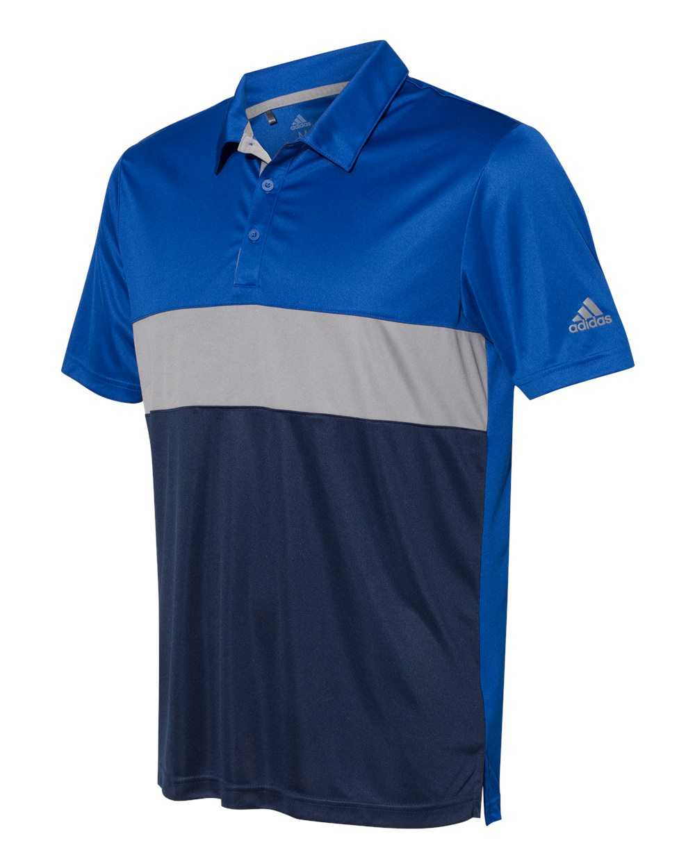 Adidas A236 Merch Block Sport Shirt - Collegiate Royal Grey Three Collegiate Navy - HIT a Double