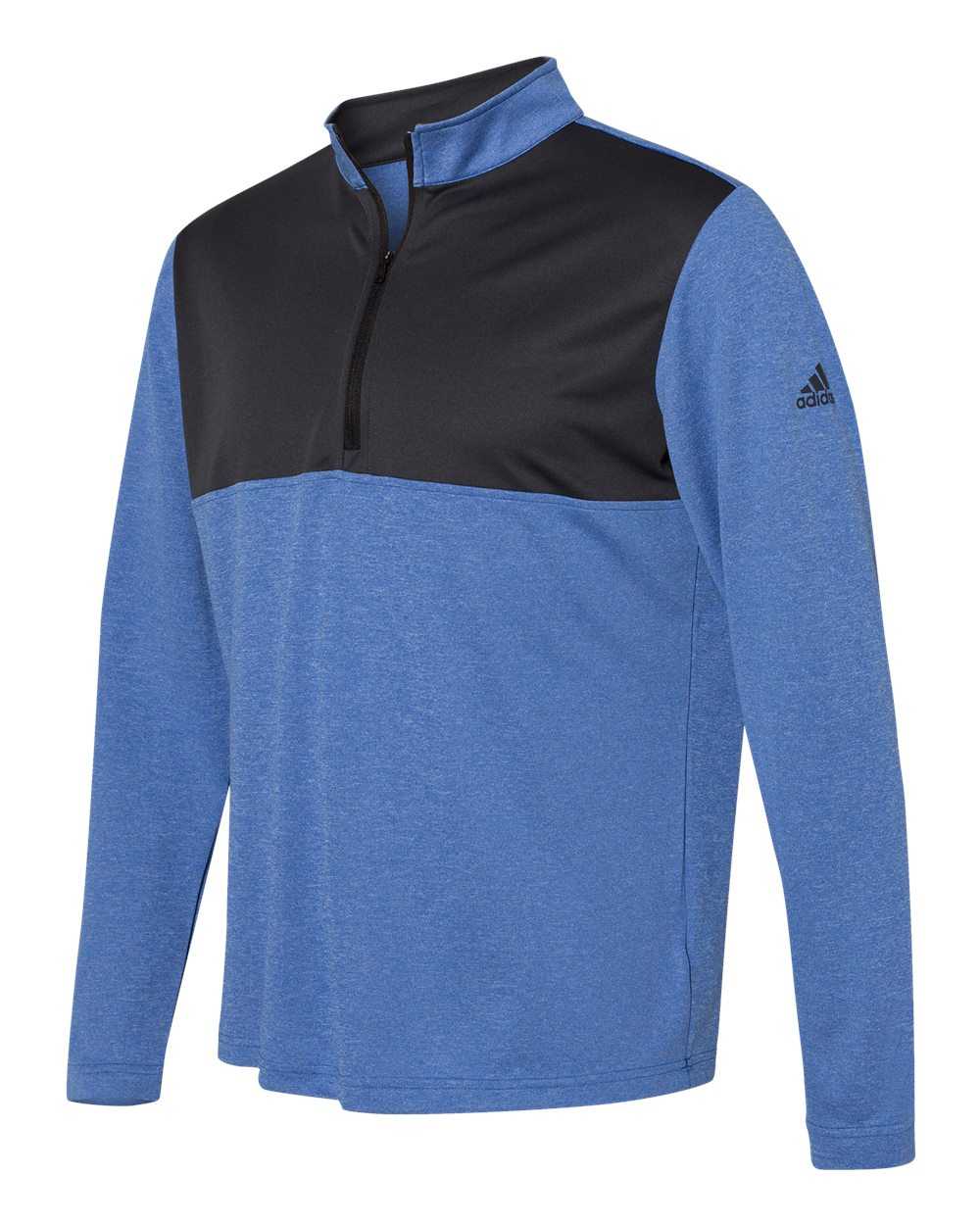 Adidas A280 Lightweight Quarter-Zip Pullover - Collegiate Royal Heather Carbon - HIT a Double