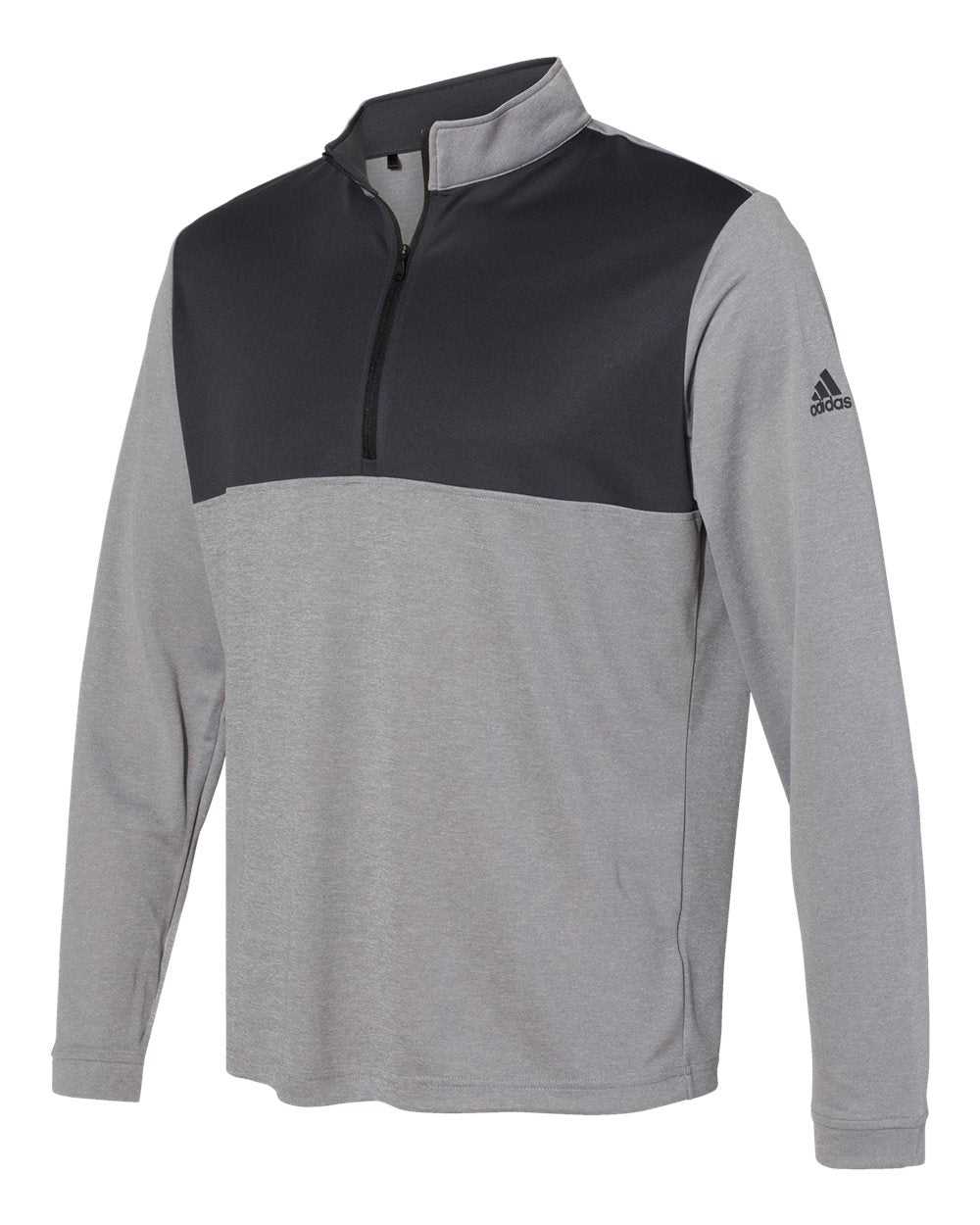 Adidas A280 Lightweight Quarter-Zip Pullover - Grey Three Heather Carbon - HIT a Double