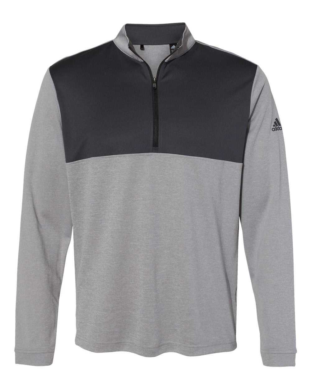 Adidas A280 Lightweight Quarter-Zip Pullover - Grey Three Heather Carbon - HIT a Double