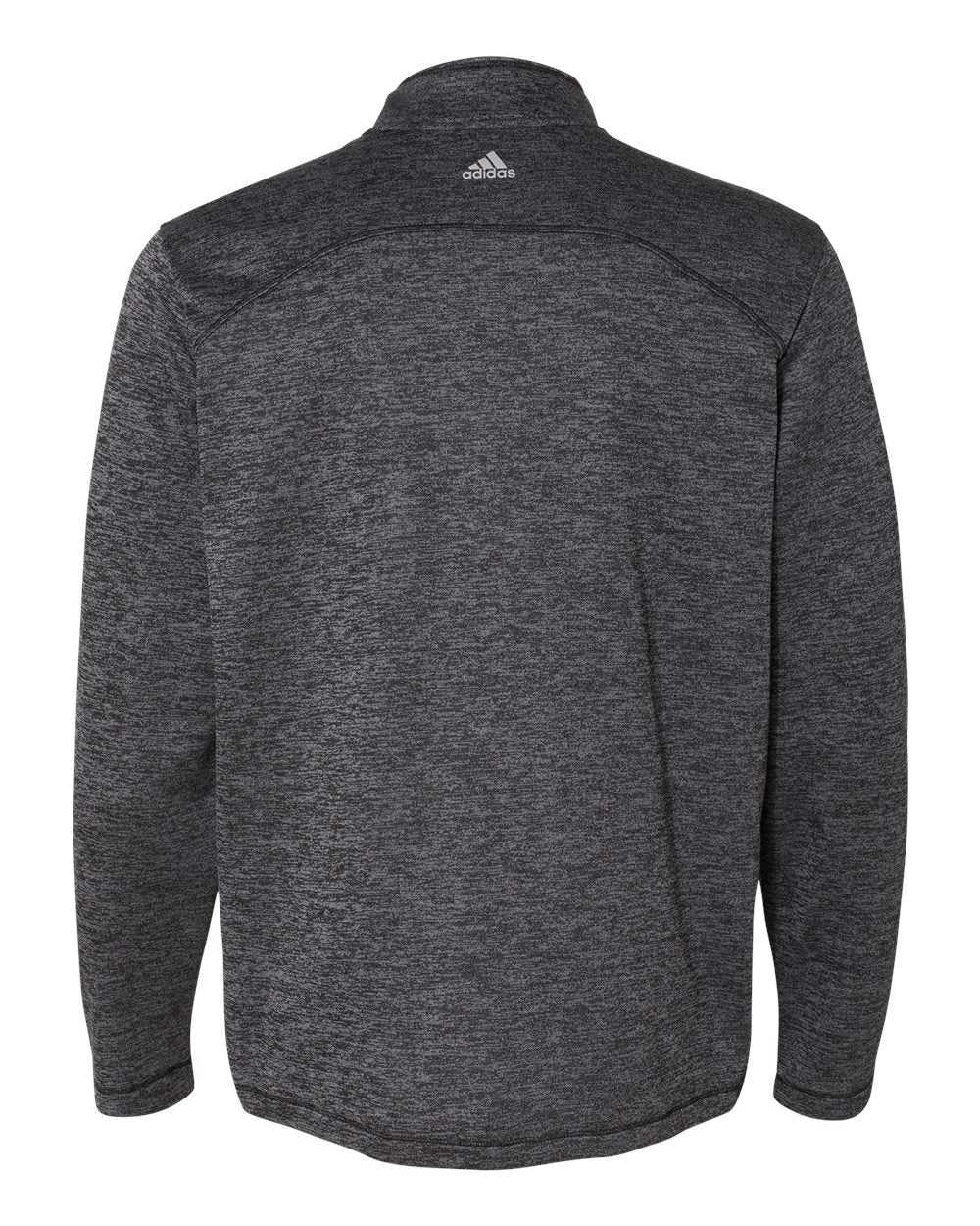 Adidas A284 Brushed Terry Heathered Quarter-Zip Pullover - Black Heather Mid Grey - HIT a Double
