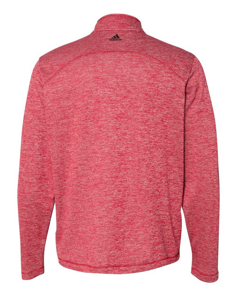 Adidas A284 Brushed Terry Heathered Quarter-Zip Pullover - Power Red Heather Black - HIT a Double