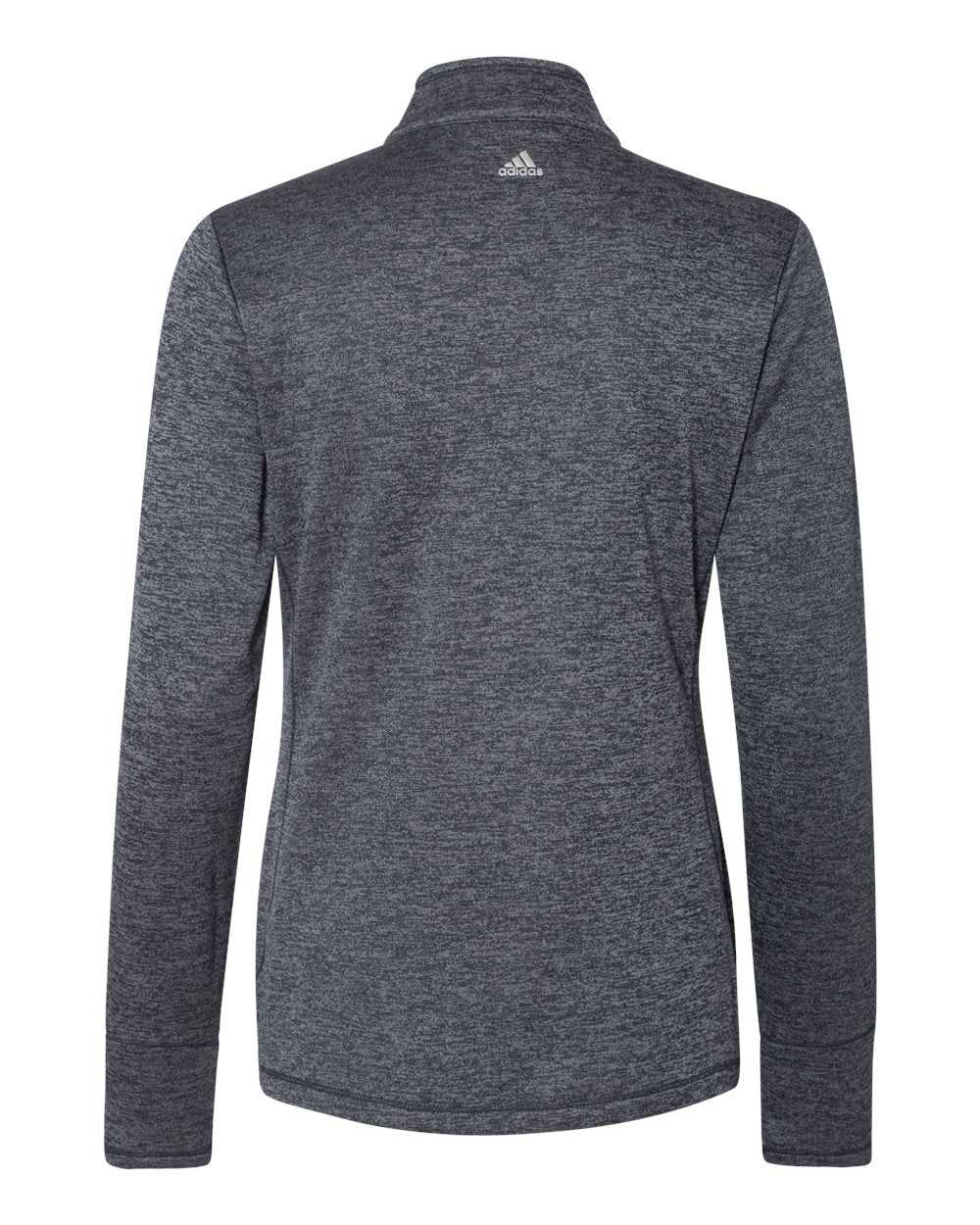 Adidas A285 Women&#39;s Brushed Terry Heathered Quarter-Zip Pullover - Navy Heather Mid Grey - HIT a Double