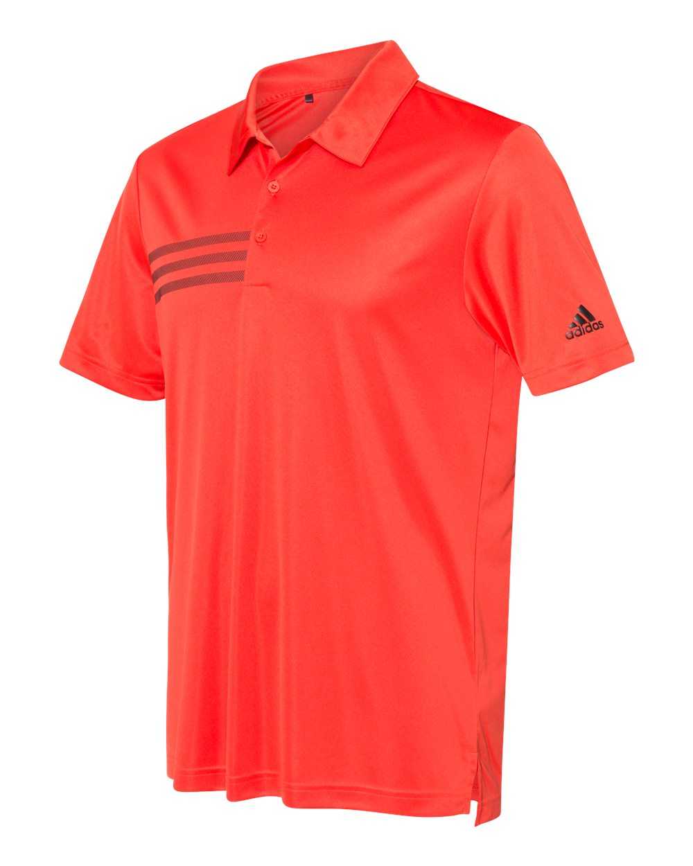 Adidas A324 3-Stripes Chest Sport Shirt - Blaze Orange Black - HIT a Double