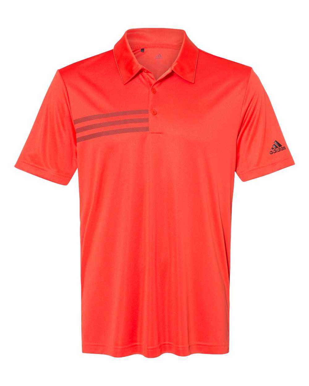 Adidas A324 3-Stripes Chest Sport Shirt - Blaze Orange Black