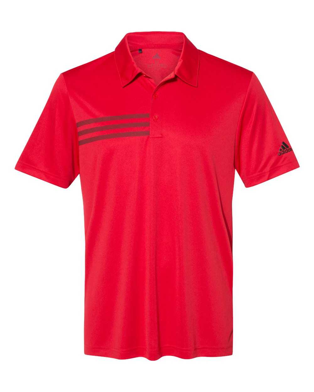 Adidas A324 3-Stripes Chest Sport Shirt - Collegiate Red Black - HIT a Double