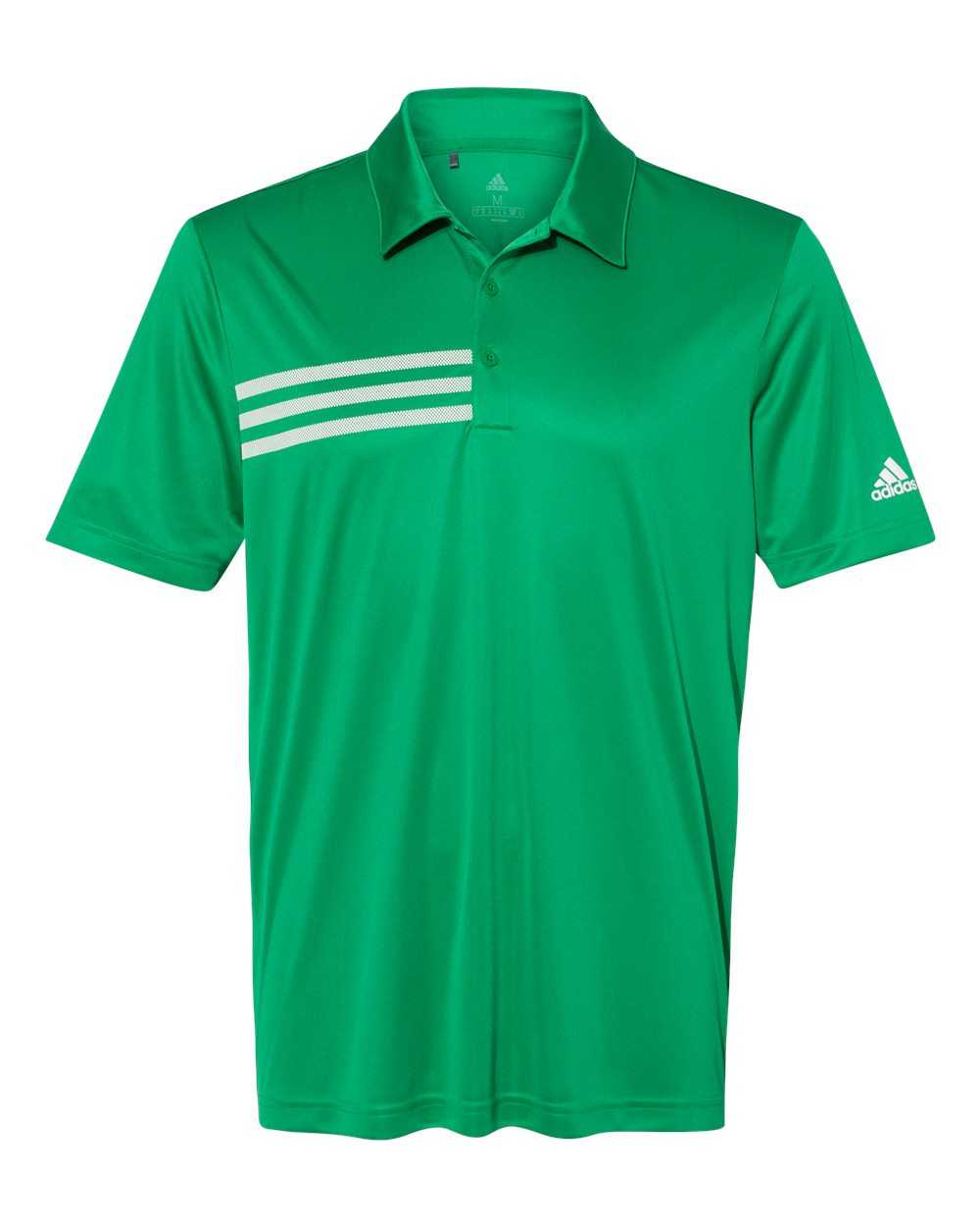 Adidas A324 3-Stripes Chest Sport Shirt - Team Green White - HIT a Double