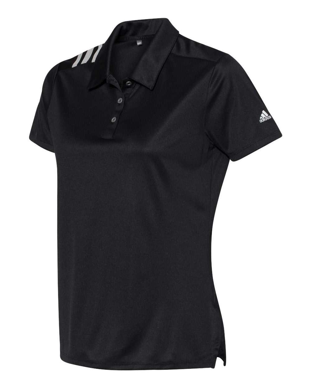 Adidas A325 Women's 3-Stripes Shoulder Sport Shirt - Black White - HIT a Double