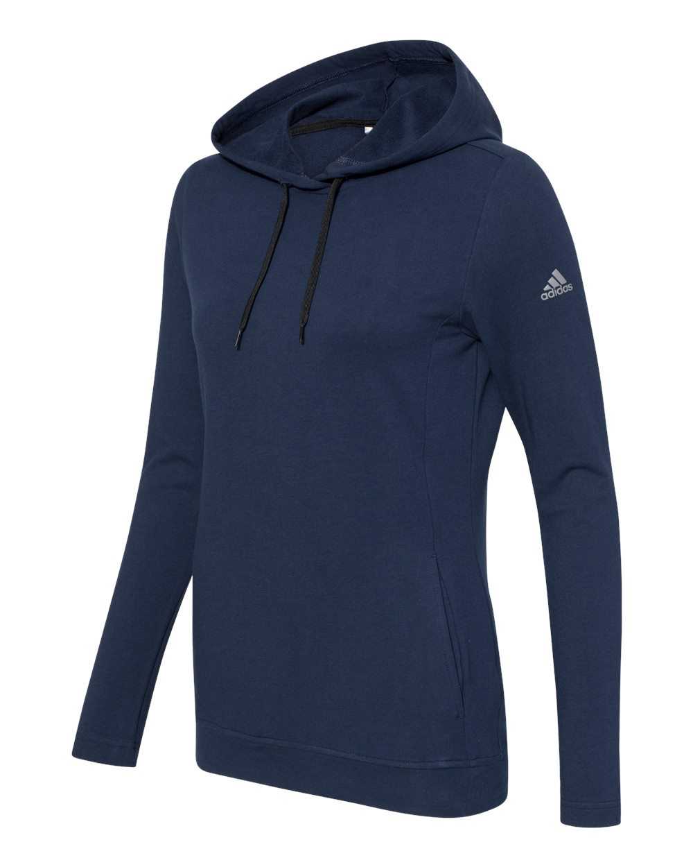 Adidas A451 Women's Lightweight Hooded Sweatshirt - Collegiate Navy - HIT a Double