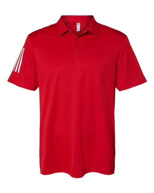 Adidas A480 Floating 3-Stripes Polo - Team Power Red White - HIT a Double