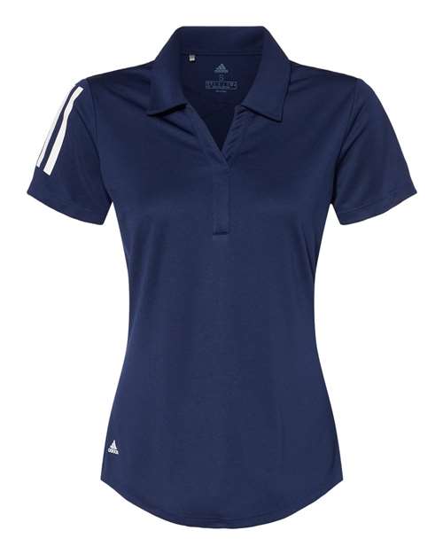 Adidas A481 Women's Floating 3-Stripes Polo - Team Navy Blue White - HIT a Double