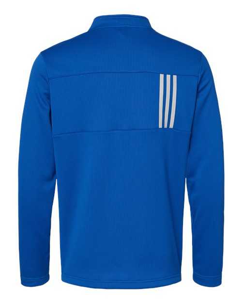 Adidas A482 3-Stripes Double Knit Quarter-Zip Pullover - Team Royal Grey Two - HIT a Double