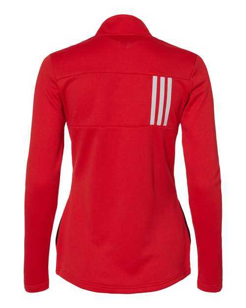 Adidas A483 Women&#39;s 3-Stripes Double Knit Full-Zip - Team Collegiate Red Grey Two - HIT a Double