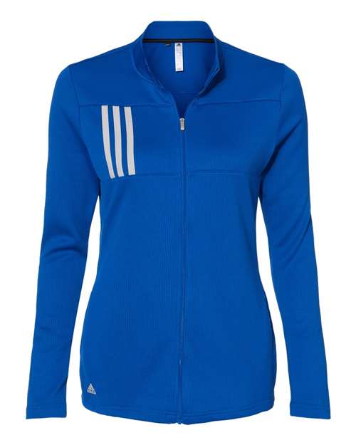 Adidas A483 Women&#39;s 3-Stripes Double Knit Full-Zip - Team Royal Grey Two - HIT a Double