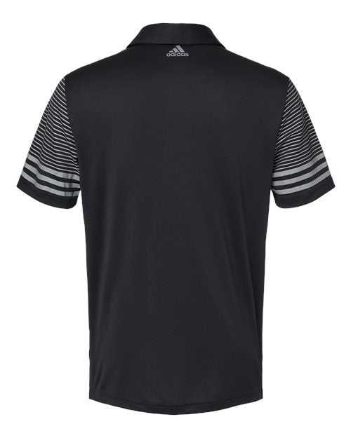Adidas A490 Striped Sleeve Polo - Black Grey Three - HIT a Double