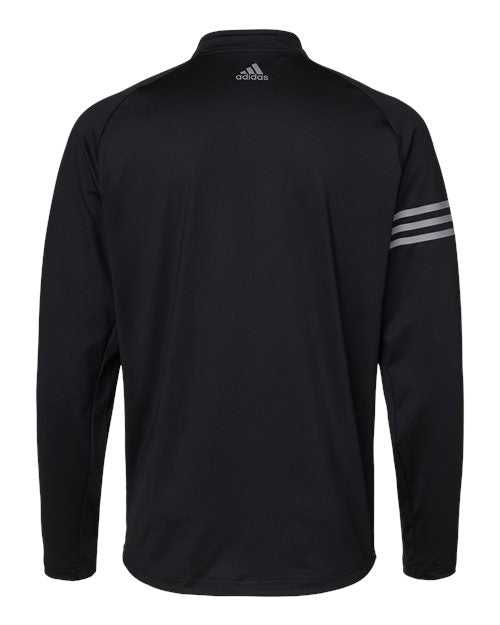 Adidas A492 3-Stripes Competition Quarter-Zip Pullover - Black Grey Three Grey Three Heather - HIT a Double
