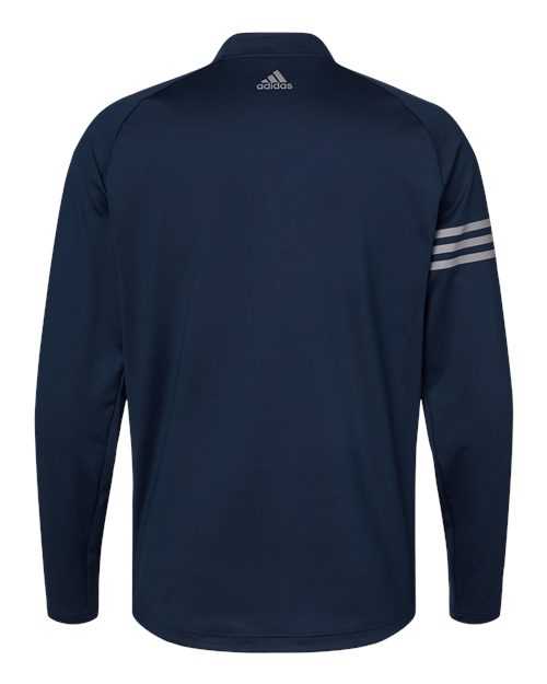 Adidas A492 3-Stripes Competition Quarter-Zip Pullover - Collegiate Navy Grey Three Heather Grey Two - HIT a Double