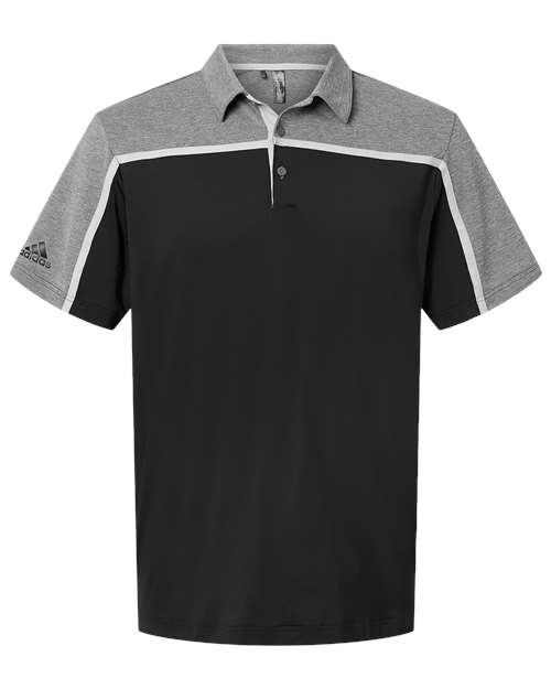 Adidas A512 Ultimate Colorblock Polo - Black Grey Two Grey Five Melange - HIT a Double