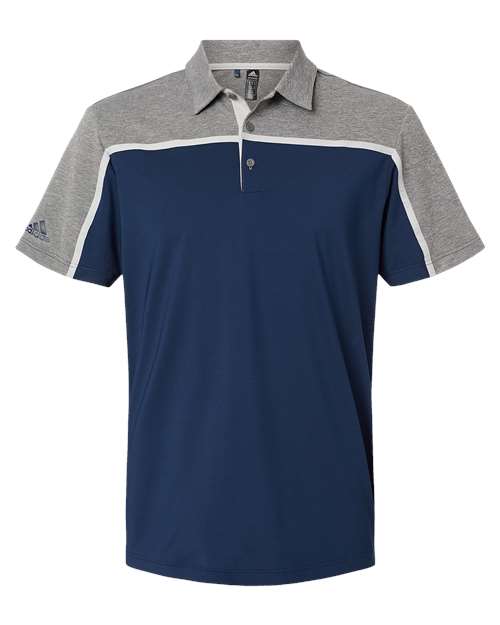 Adidas A512 Ultimate Colorblock Polo - Collegiate Navy Grey Two Grey Five Melange - HIT a Double