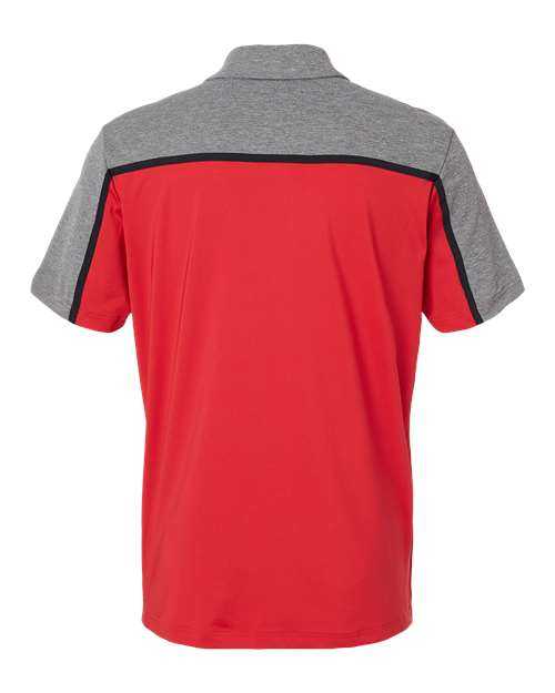 Adidas A512 Ultimate Colorblock Polo - Collegiate Red Black Grey Five Melange - HIT a Double